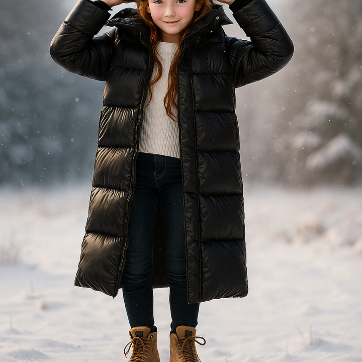 Avriane | Manteau matelassé plus long avec capuche pour fille Emma
