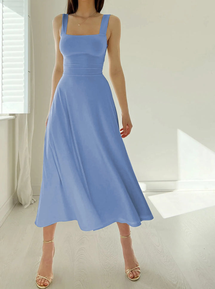 Levoire | Robe simple avec bretelles épaisses Bleu bébé