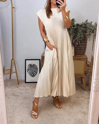 Levoire | Robe Plissée Unie Simple