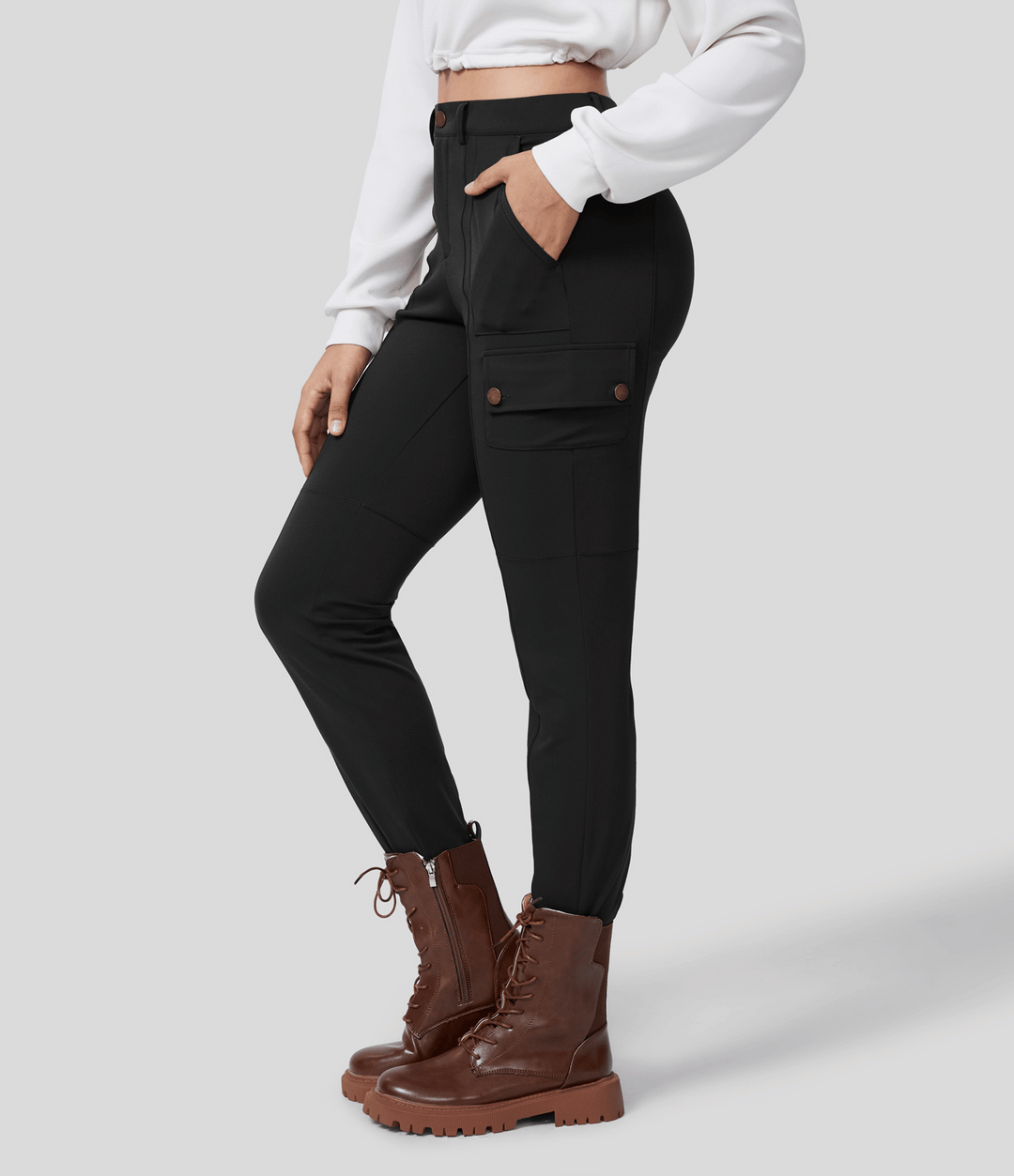 Levoire | Pantalon Cargo Skinny Avec Poches Noir