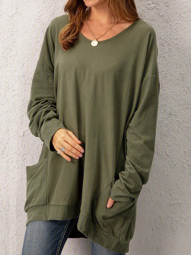 Levoire | Chemise Longue Décontractée Confortable Vert