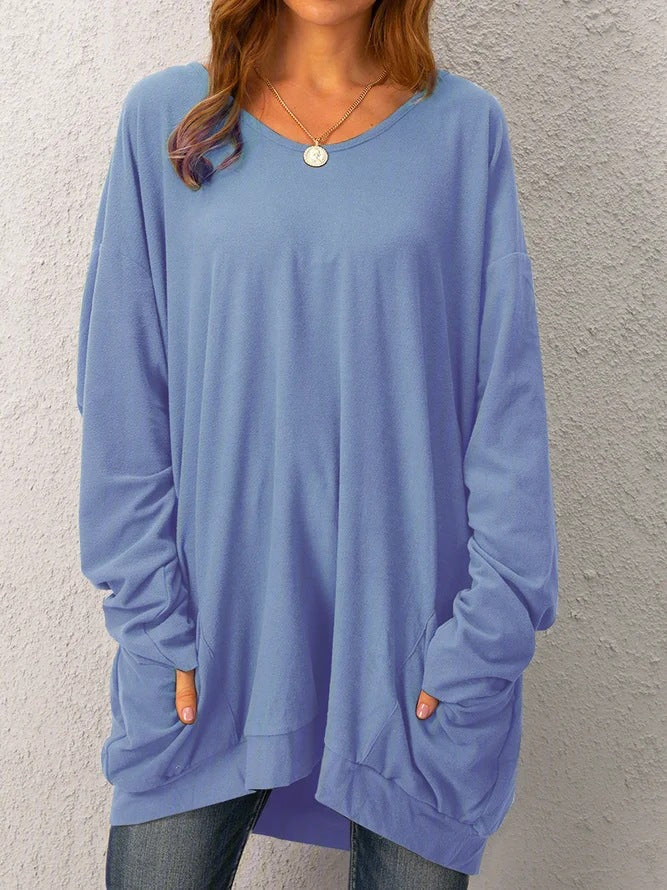 Levoire | Chemise Longue Décontractée Confortable Bleu