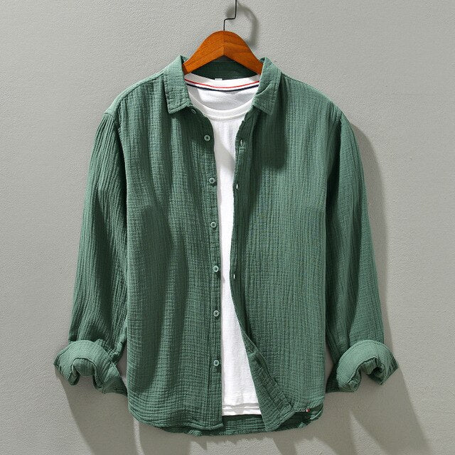 Levoire | Chemise Pour Hommes En Coton Vert