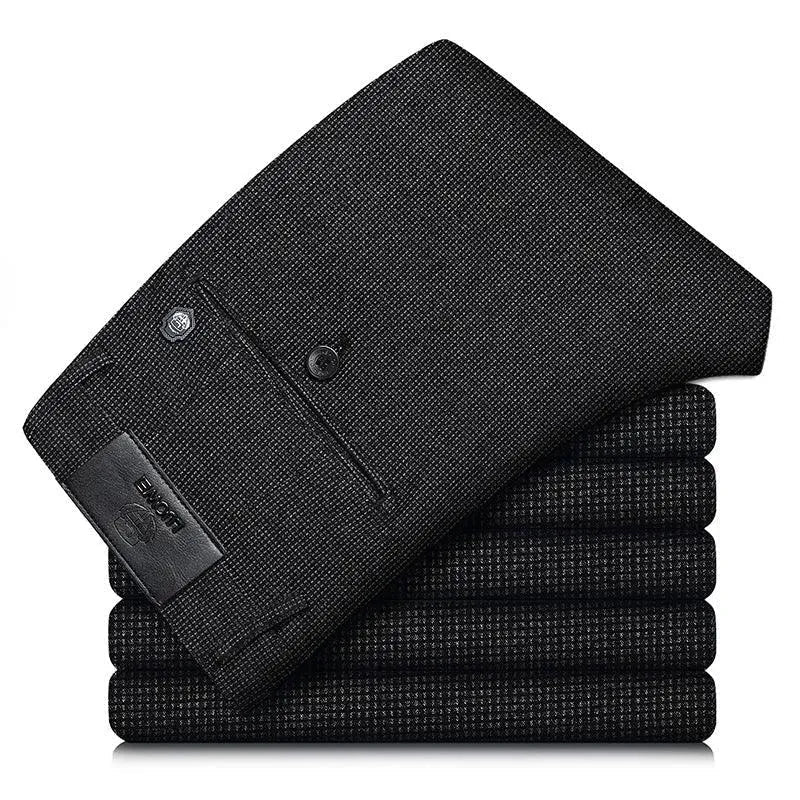 Levoire | Pantalons stylés en tartan élastiques Noir