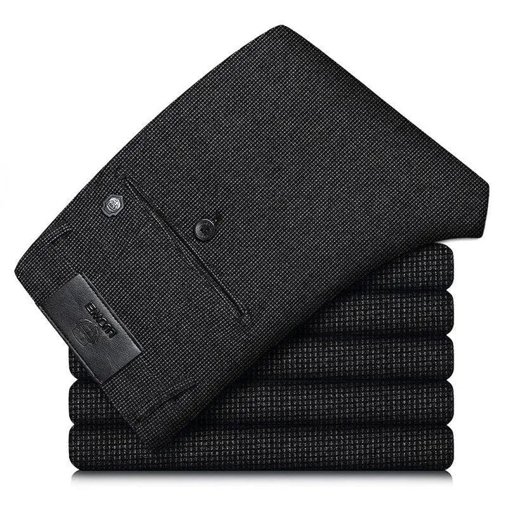 Levoire | Pantalons stylés en tartan élastiques Noir