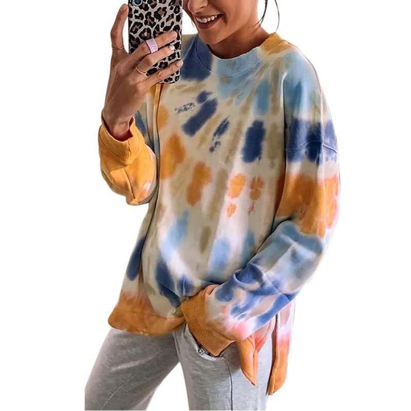 Sweat-shirt décontracté pour femmes en tie-dye avec coupe oversize et encolure ronde confortable Levoire