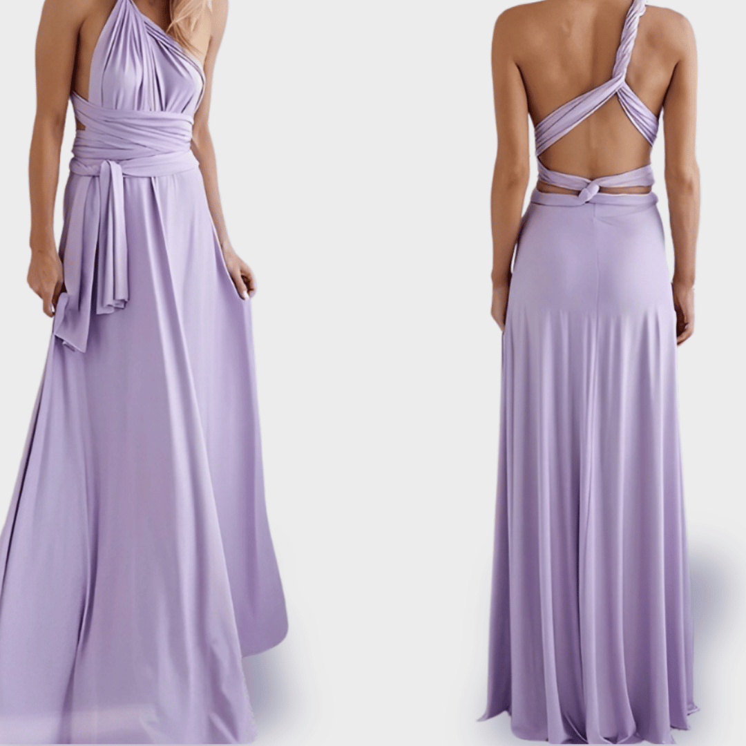 Levoire | Robe Portefeuille En Tissu Premium Pour Des Apparitions Élégantes Violet