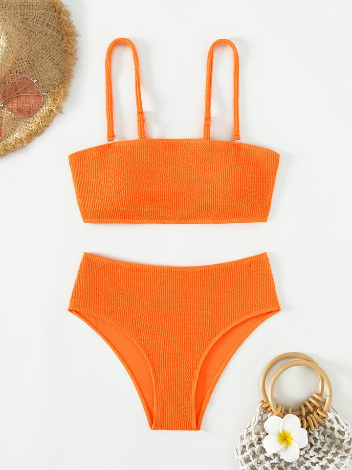 Levoire | Bikinis Rouges À Volants Taille Haute