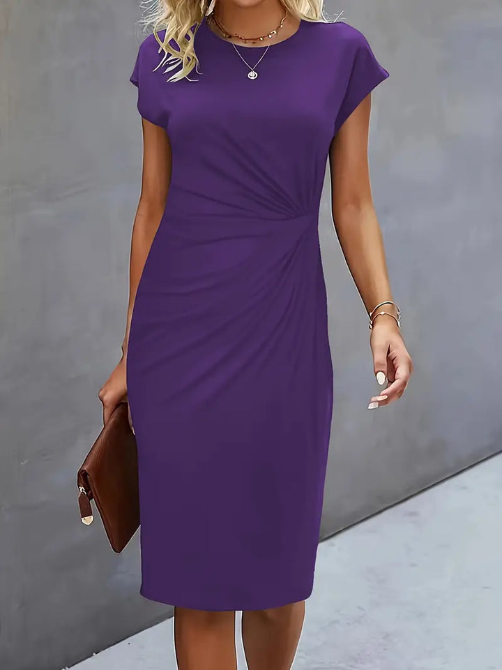Levoire | Robe À Col Rond Style Intemporel Pour Chaque Occasion Violet bleu