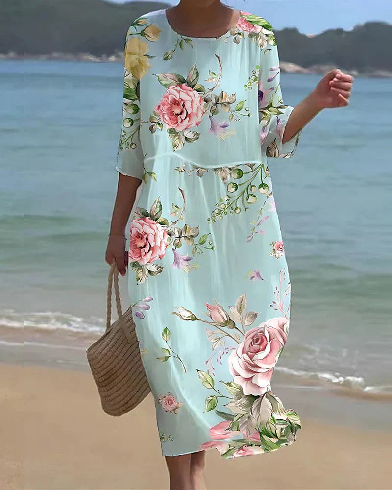 Levoire | La Robe À Fleurs Bleu et rose