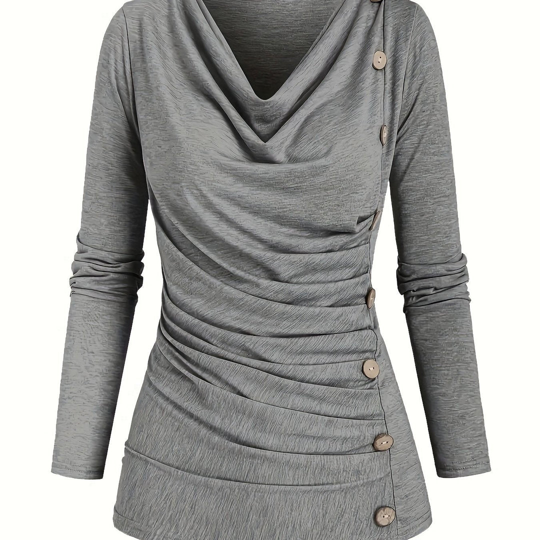 Levoire | Top Tricot Uni Avec Col Et Satin gris