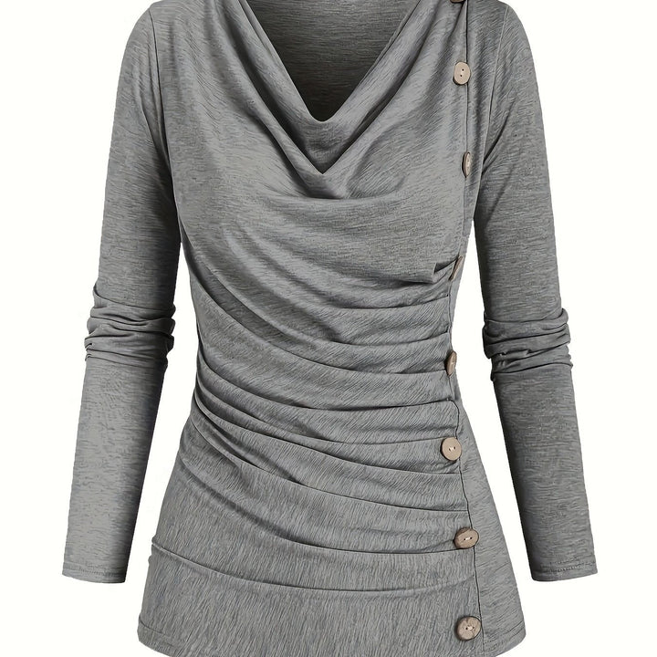 Levoire | Top Tricot Uni Avec Col Et Satin gris