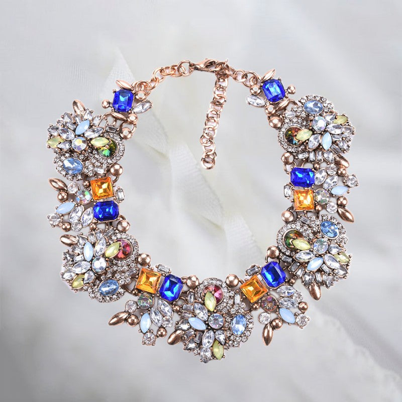 Levoire | Collier De Fleurs En Cristal Bleu