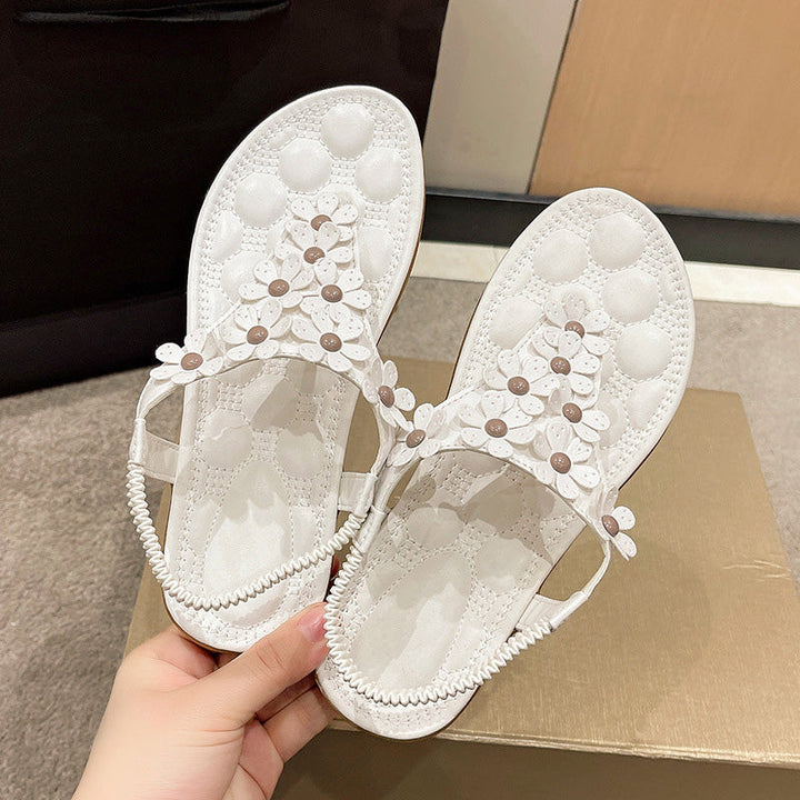 Levoire | Sandales Fleuries 3D Blanches Et Confortables