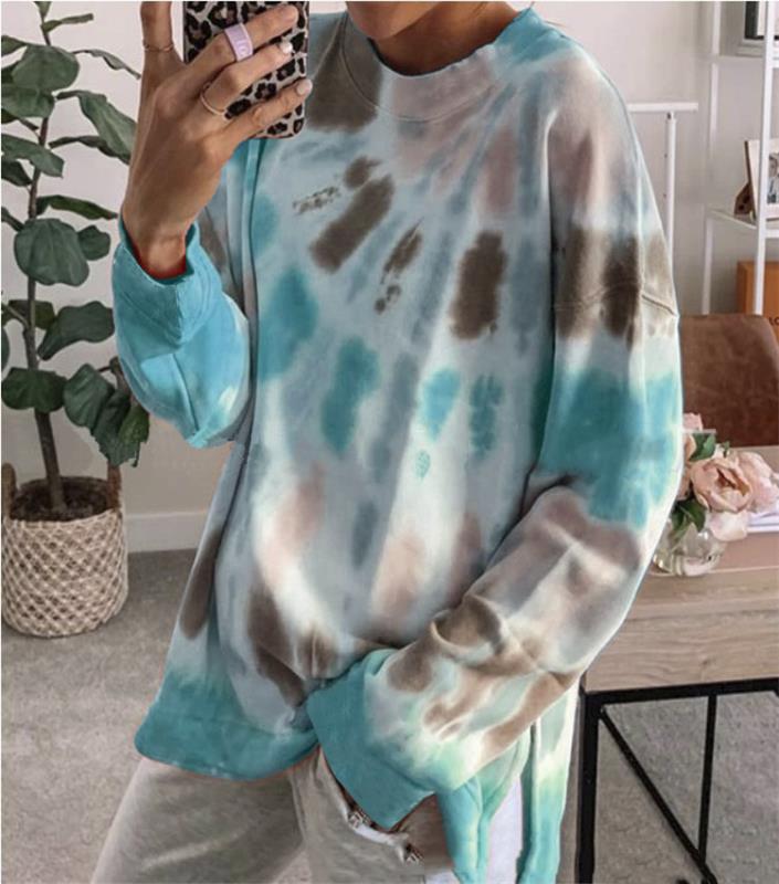 Sweat-shirt décontracté pour femmes en tie-dye avec coupe oversize et encolure ronde confortable Levoire