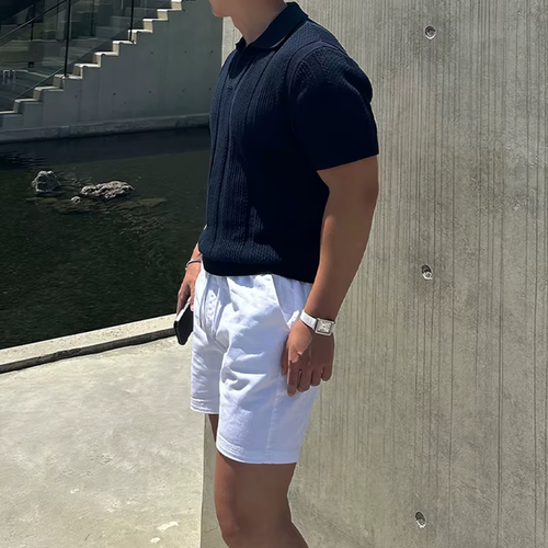 Levoire | T-Shirt en Mesh avec Col Polo