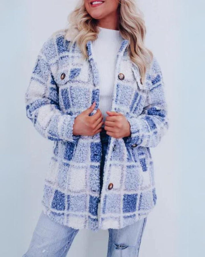 Levoire | Polar Fleece À Carreaux Veste Bleu