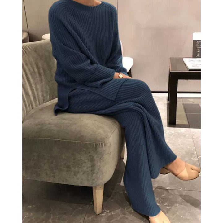 Levoire | Ensemble En Tricot Doux Et Confortable Bleu