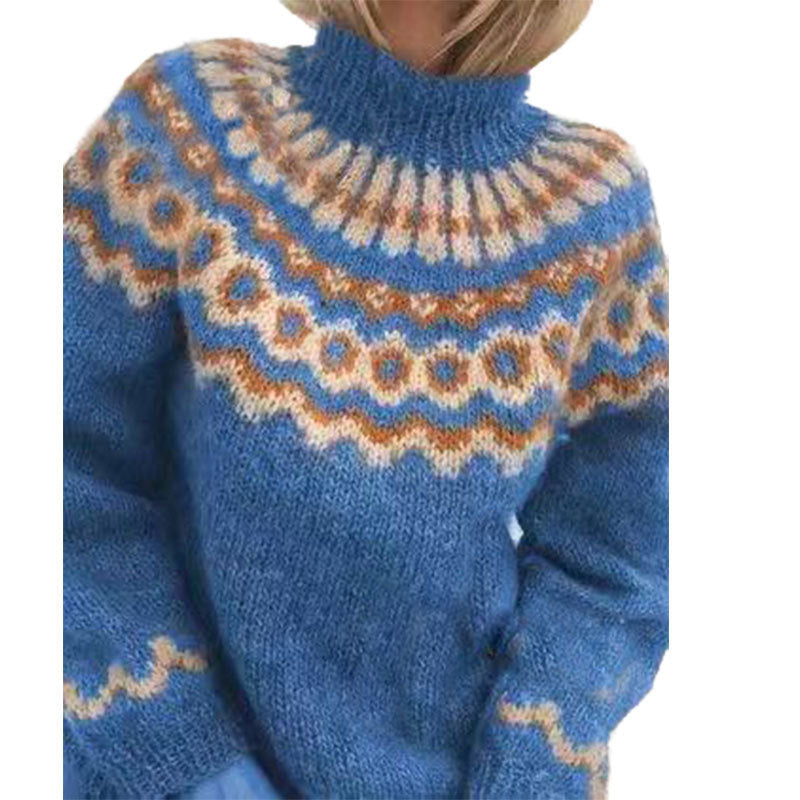 Pull en tricot confortable pour femmes avec encolure ronde et motif à la mode Levoire