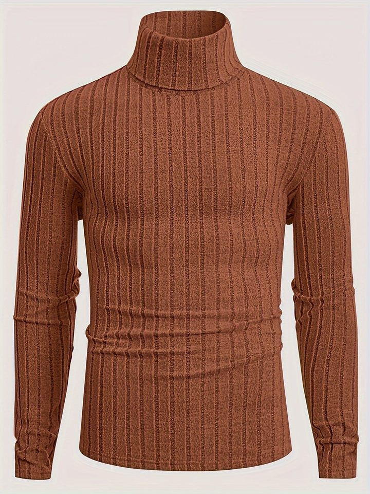 Levoire | Pull En Tricot Rayé Avec Col Pour Hommes Orange