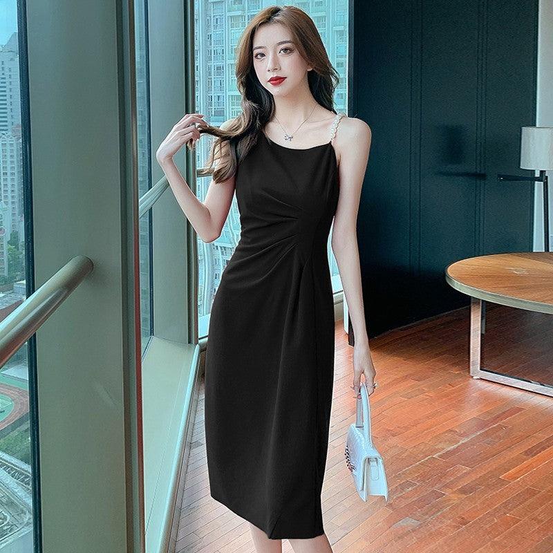 Levoire | Robe Sans Manches Française Noir Long