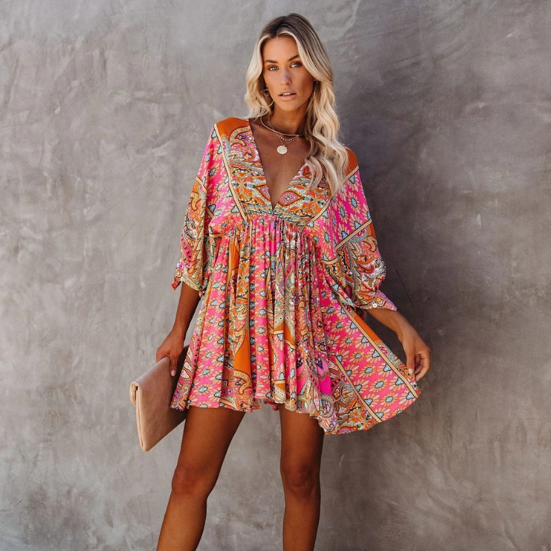 Levoire | Robe Bohème Courte Tendance Pour Femmes