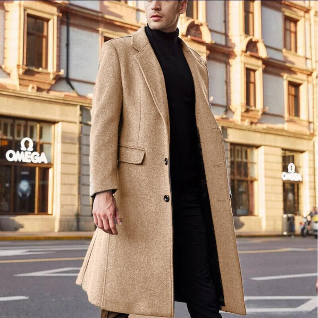 Levoire | Long et chaud manteau trench Kaki