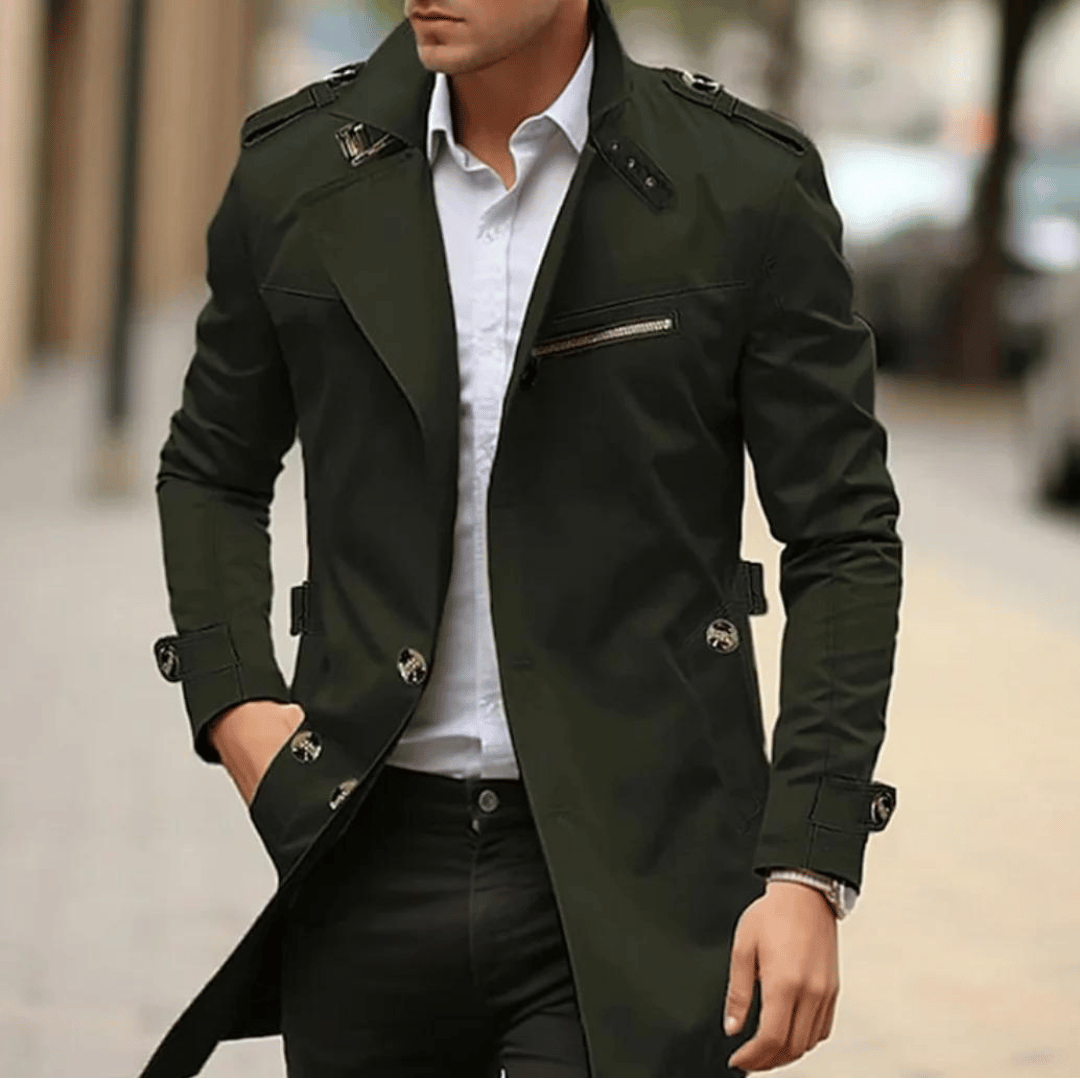 Levoire | Trench-Coat Classique Pour Hommes Armeijan vert