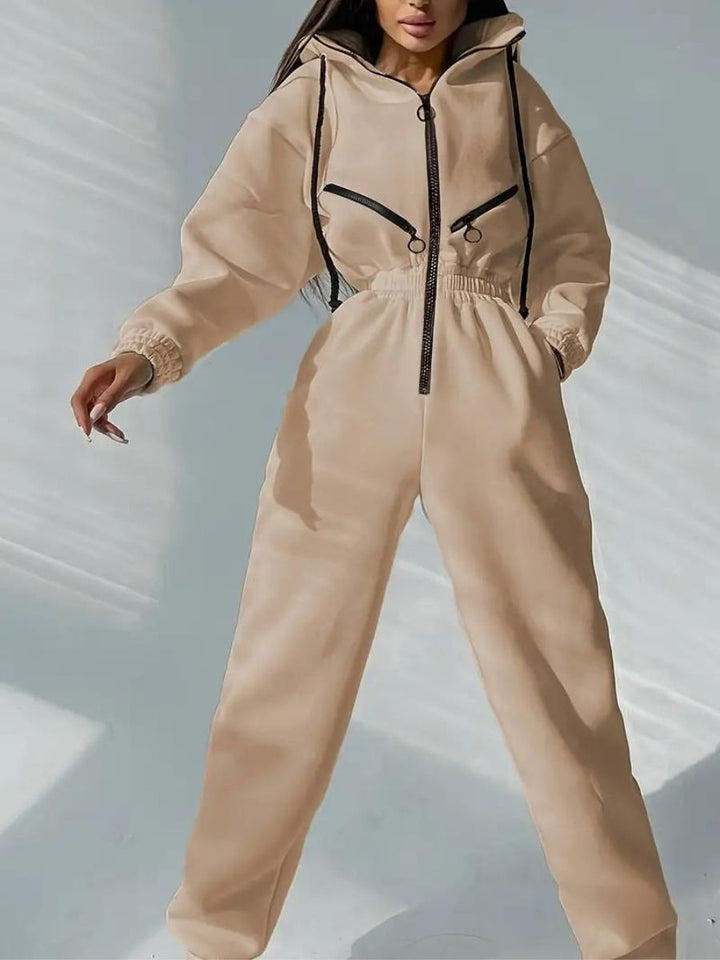 Levoire | Combinaison Femme Avec Fermeture Éclair Beige