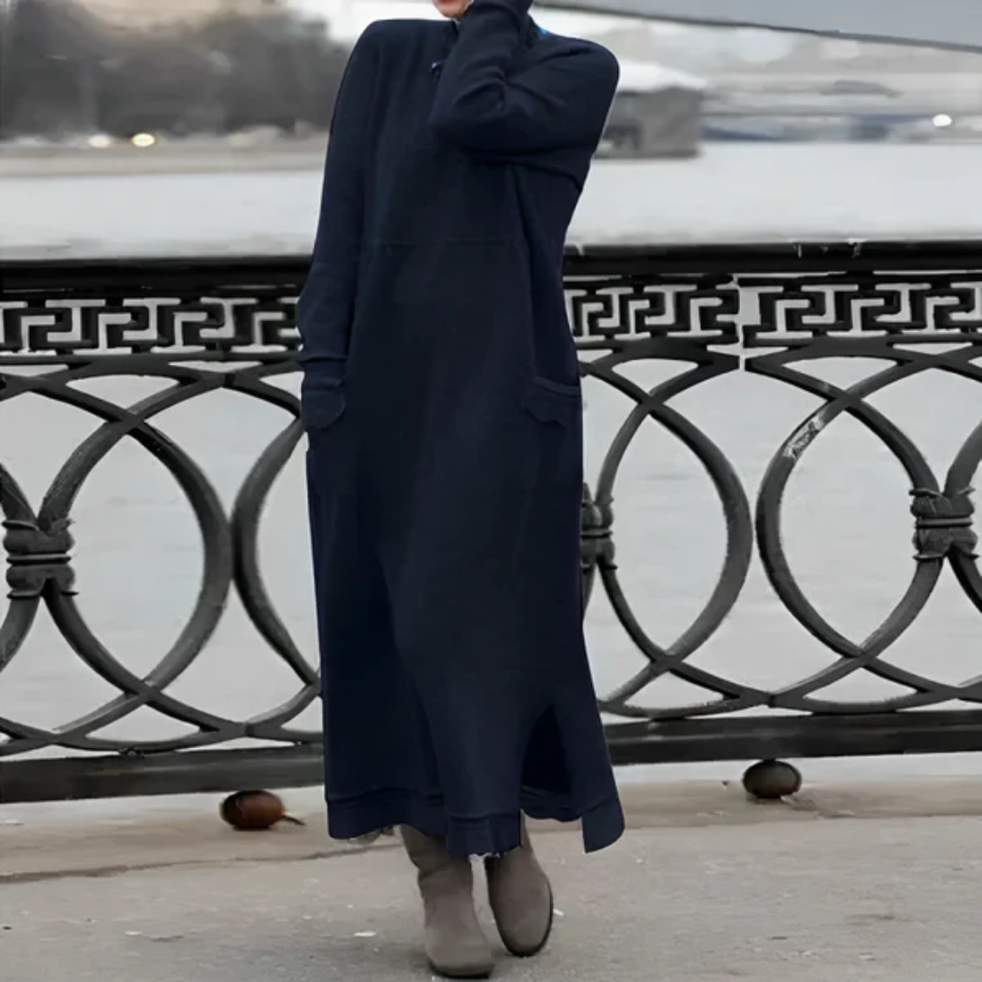 Levoire | Maxi robe à manches longues pour femmes Bleu