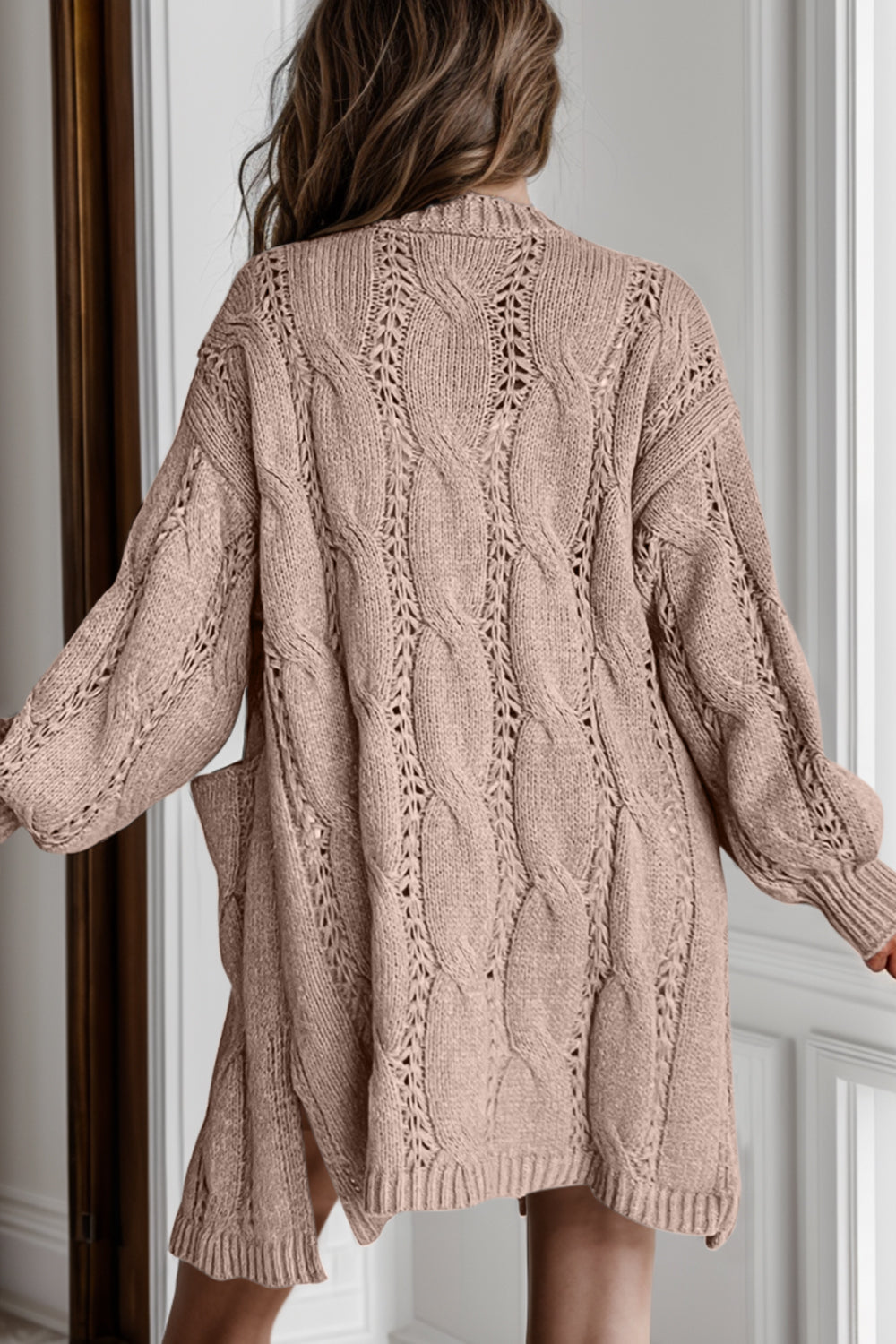 Levoire | Tricot Câble Taille Surdimensionnée Écharpe Fendue Pour Un Superposé Confortable
