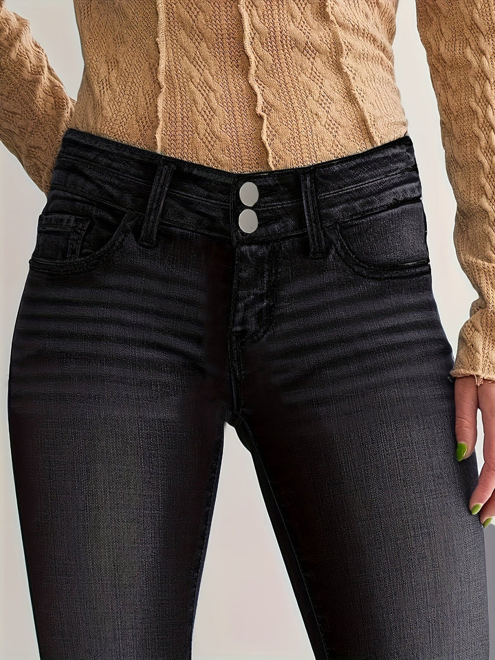 Levoire | Pantalon En Jean Élargi Confortable À Double Boutonnage