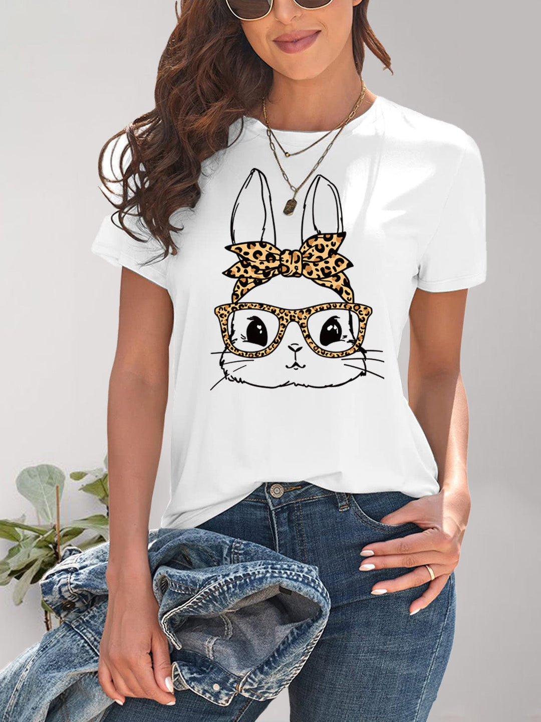 Levoire | Jänis Graafinen Col Rond Manches Courtes T-shirt