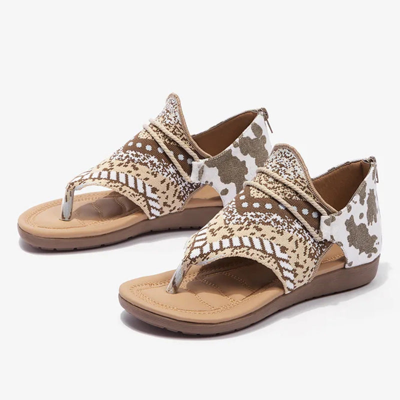 Levoire | Sandales Boho Luxueuses Avec Imprimé Abstrait Pour Femmes