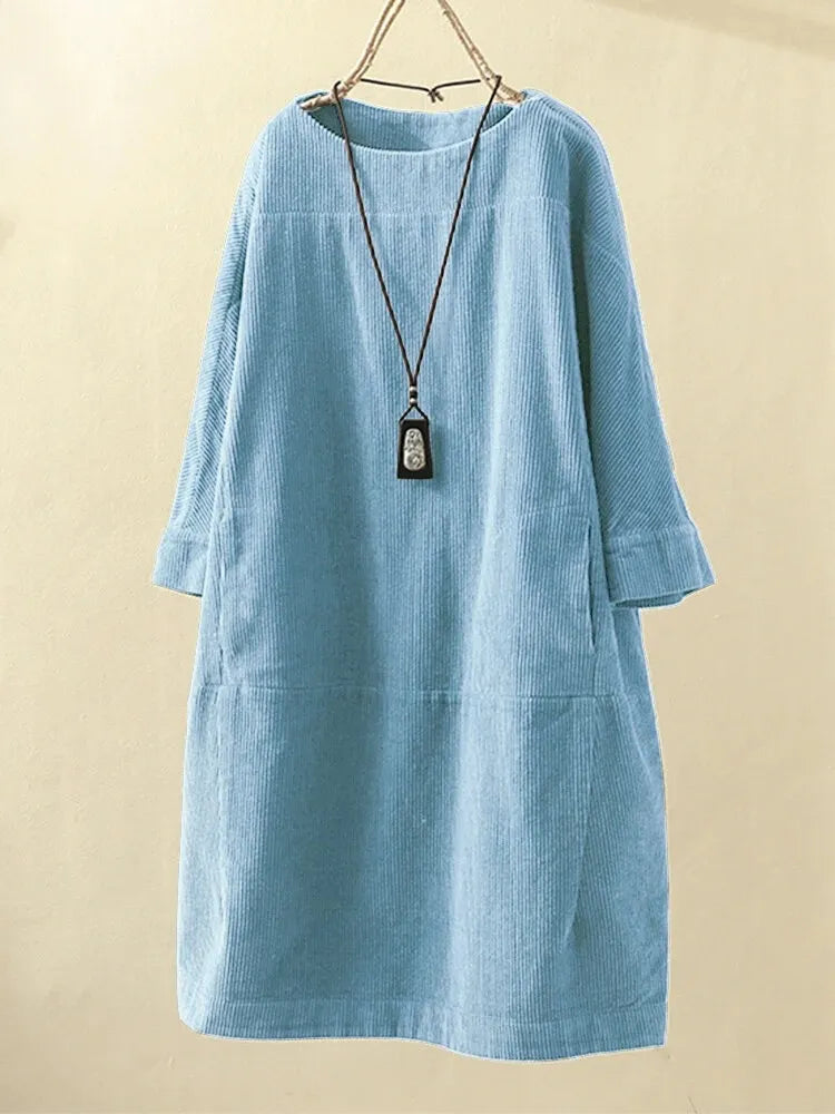 Levoire | Robe en velours côtelé Ciel bleu