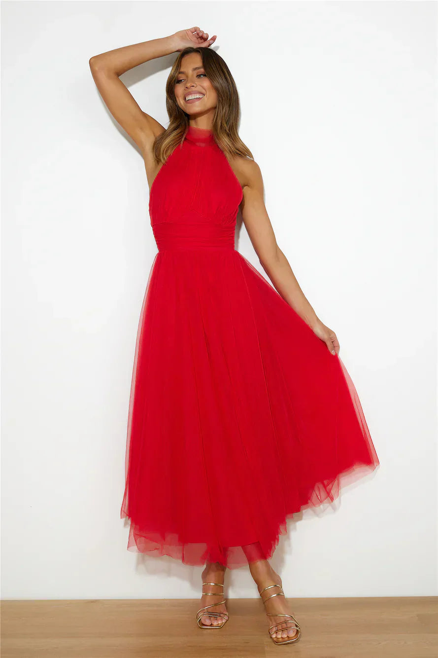 Levoire | Robe Midi En Tulle À Dos Nu