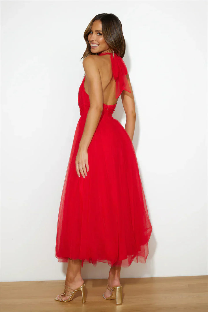 Levoire | Robe Midi En Tulle À Dos Nu