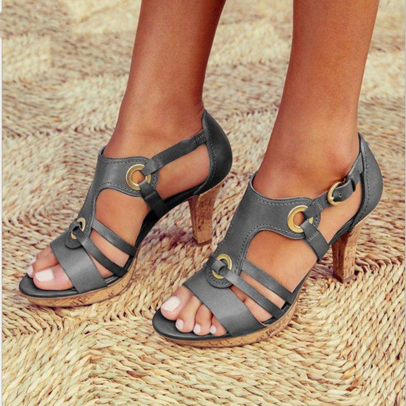 Levoire | Sandales En Liège (Stabilité & Confort Sur Talon) Tendance De La Saison Gris