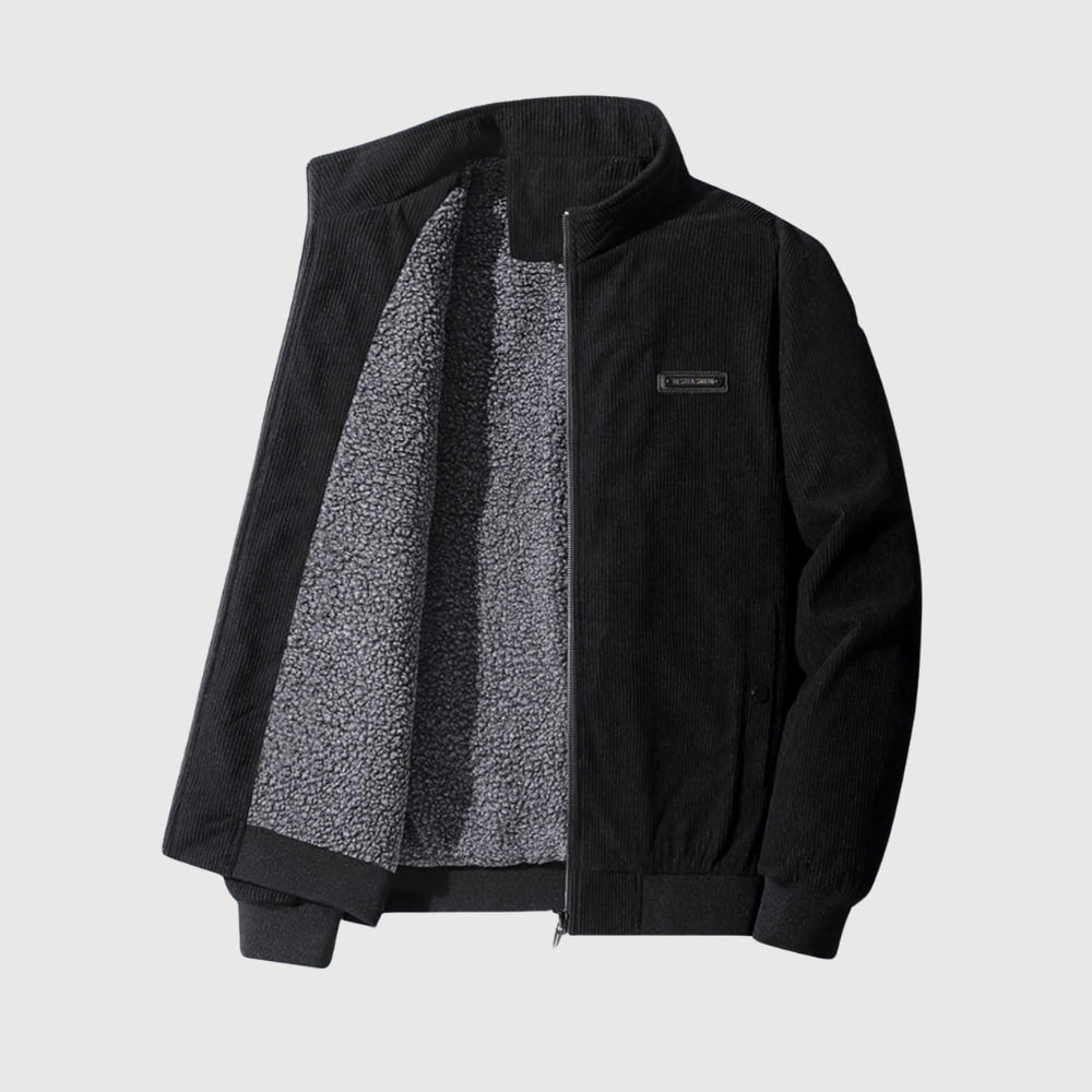 Levoire | Veste En Velours Côtelé Élégante Avec Doublure En Teddy Noir