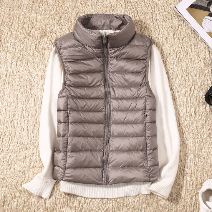 Levoire | Nouveau Gilet D'Hiver En Plumes De Canard Blanches Champagne