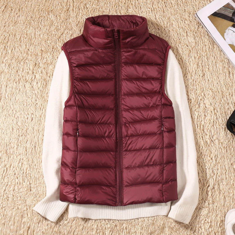 Levoire | Nouveau Gilet D'Hiver En Plumes De Canard Blanches Grenat