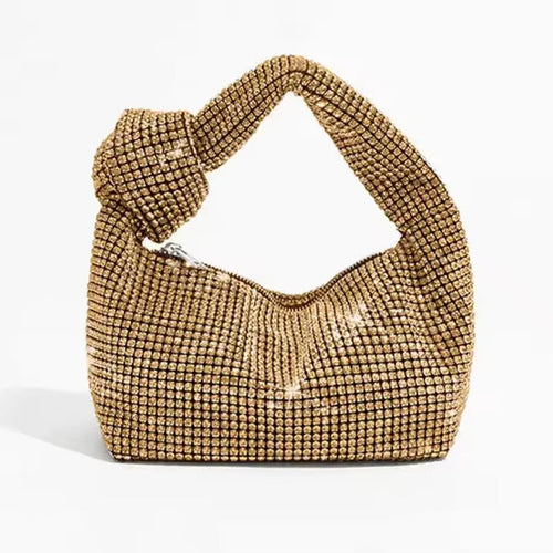 Levoire | Sac À Main Pailleté Doré Avec Design Noué