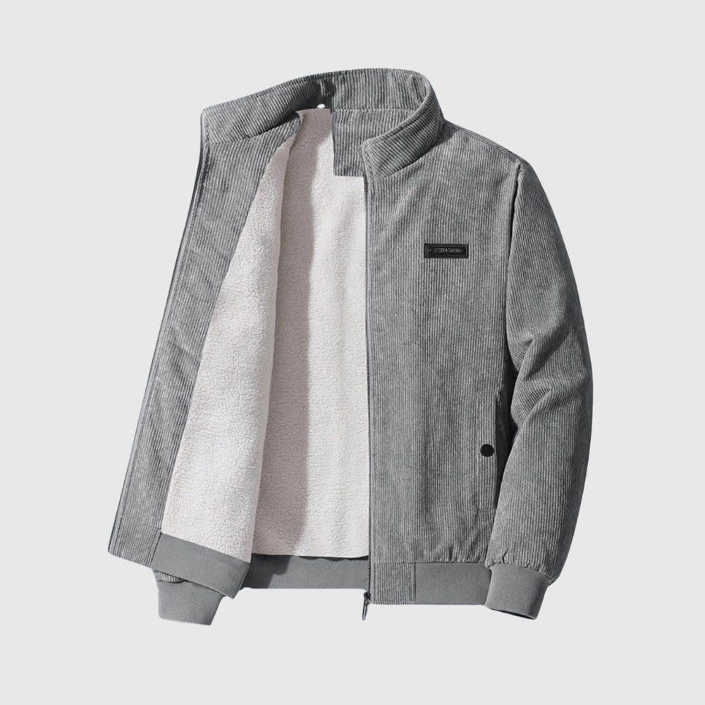 Levoire | Veste En Velours Côtelé Élégante Avec Doublure En Teddy Gris