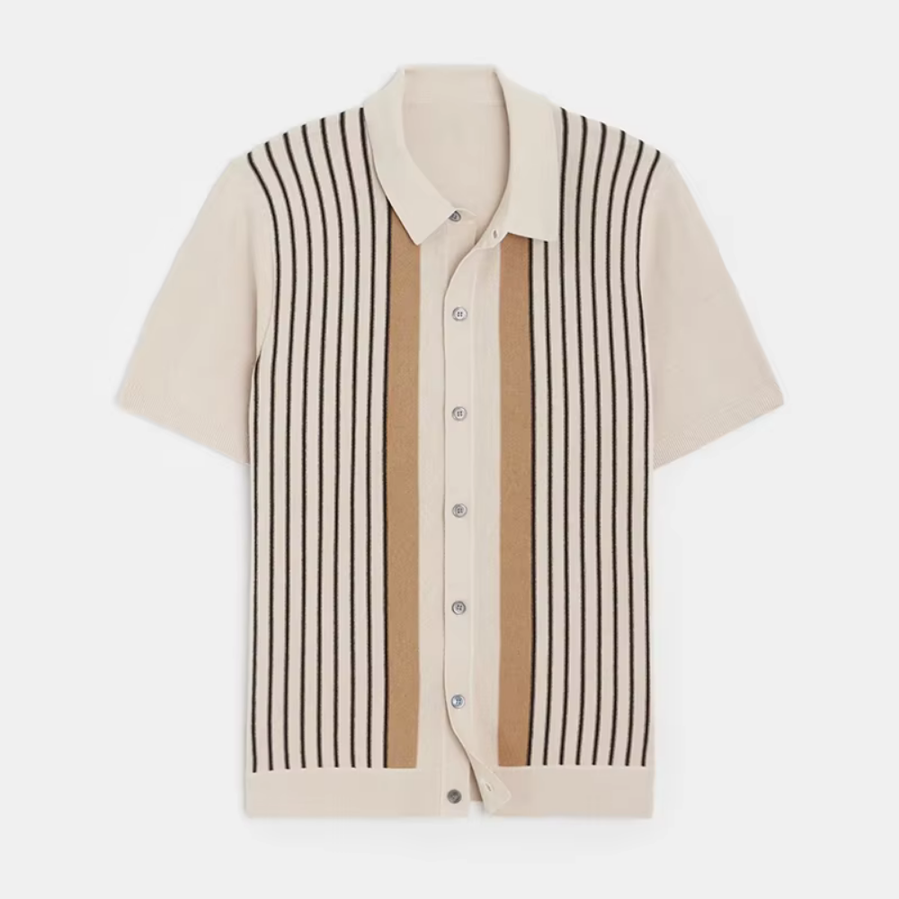 Levoire | La Chemise En Tricot Rétro Pour Des Moments D'Été Stylés Beige