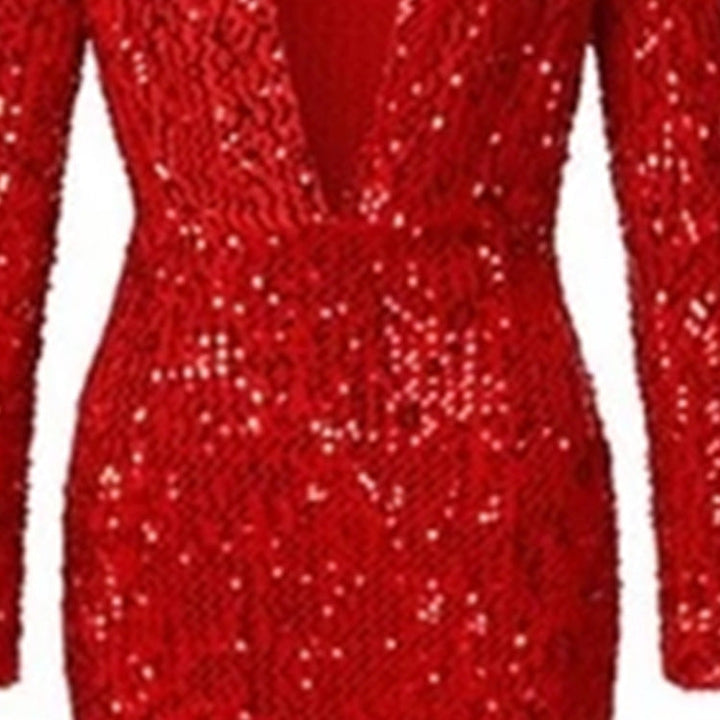 Levoire | Brillant Longue Manche-V décolleté Robe Longue