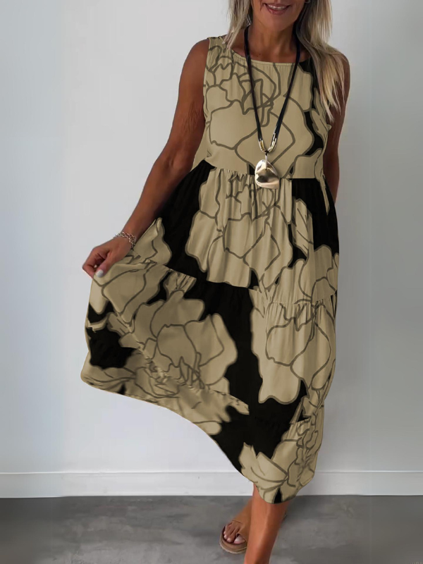 Levoire | Robe Florale Abstraite Braun