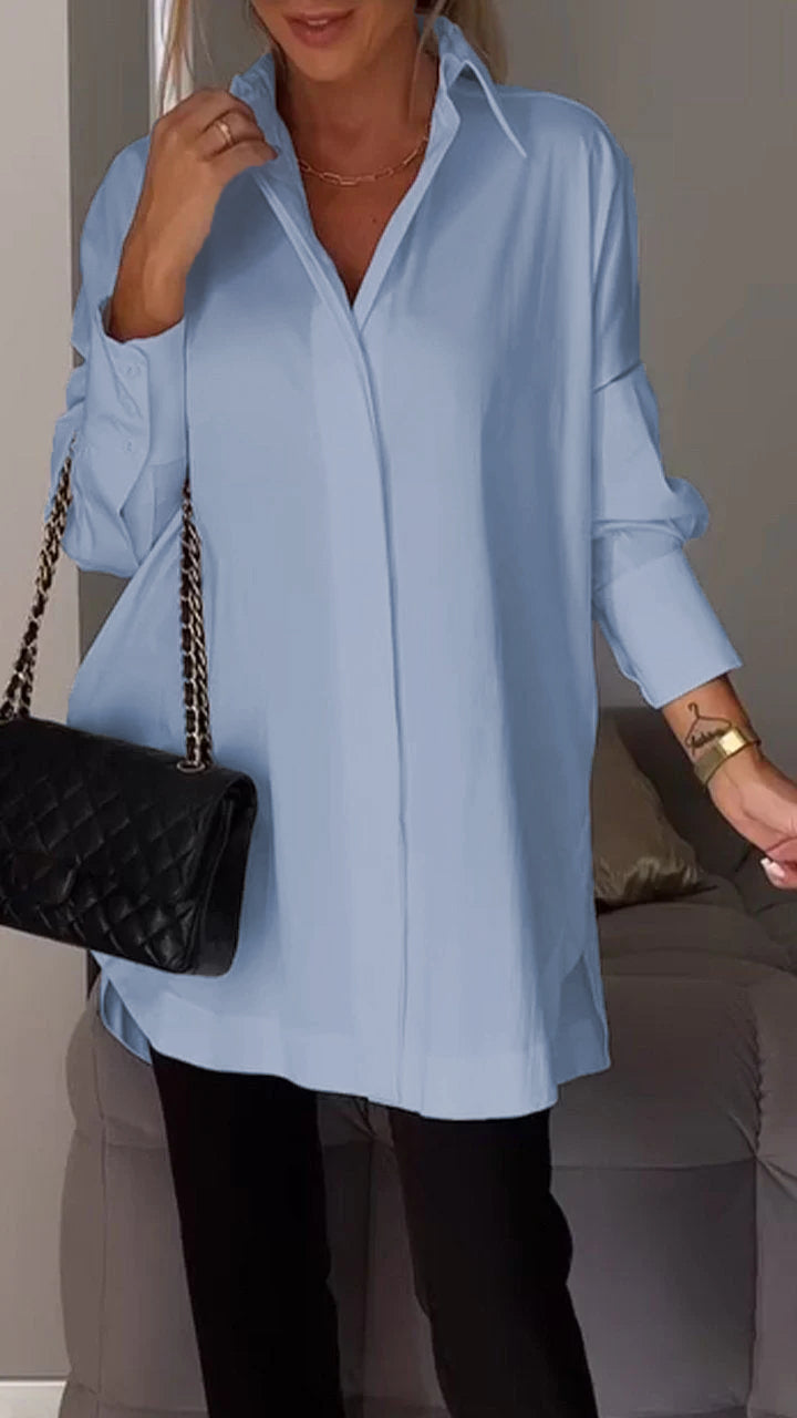 Levoire | Revers Fente Chemise Fr La Femme Moderne Bleu clair