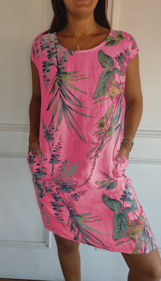 Levoire | Robe Confortable Avec Col Rond Rosa