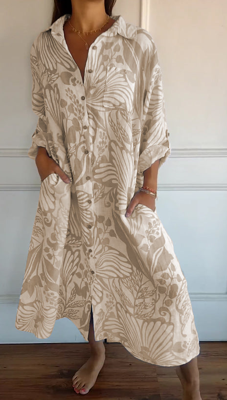 Levoire | Femmes Robe Confortable Spacieuse Beige