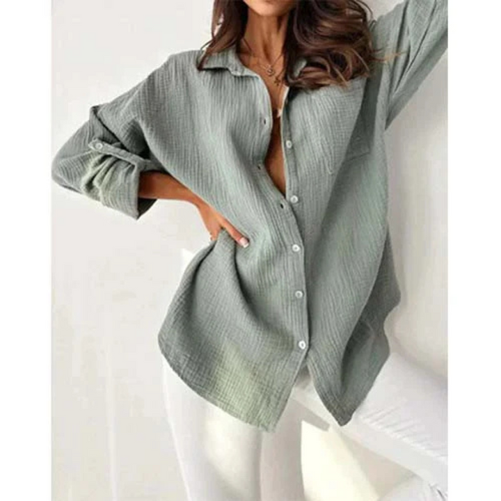 Levoire | Grande taille chemise d'été bouton à la main Gris